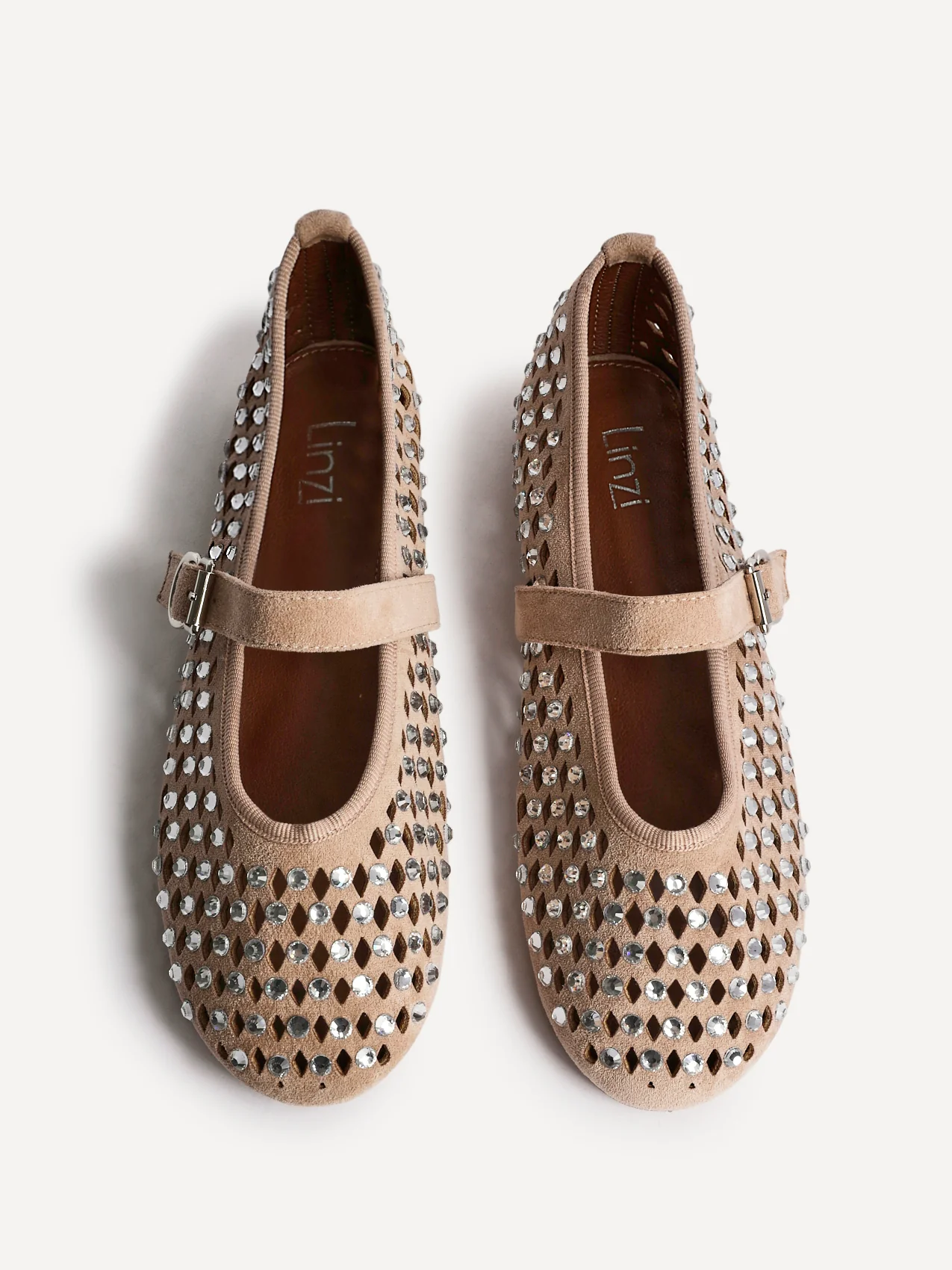 Delicate Nude Suede Ballet Pumps - Image 5