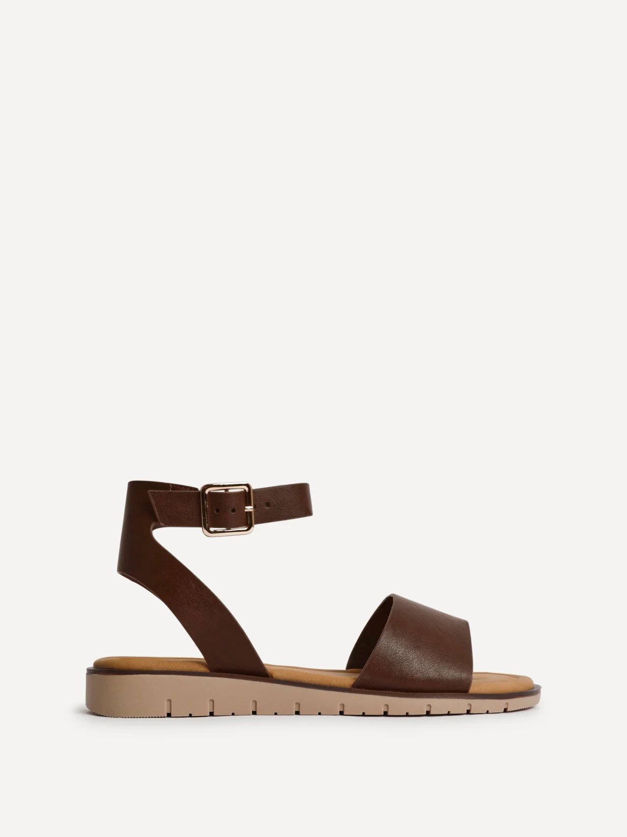 Denia Wide Fit Brown Sandals - Image 2