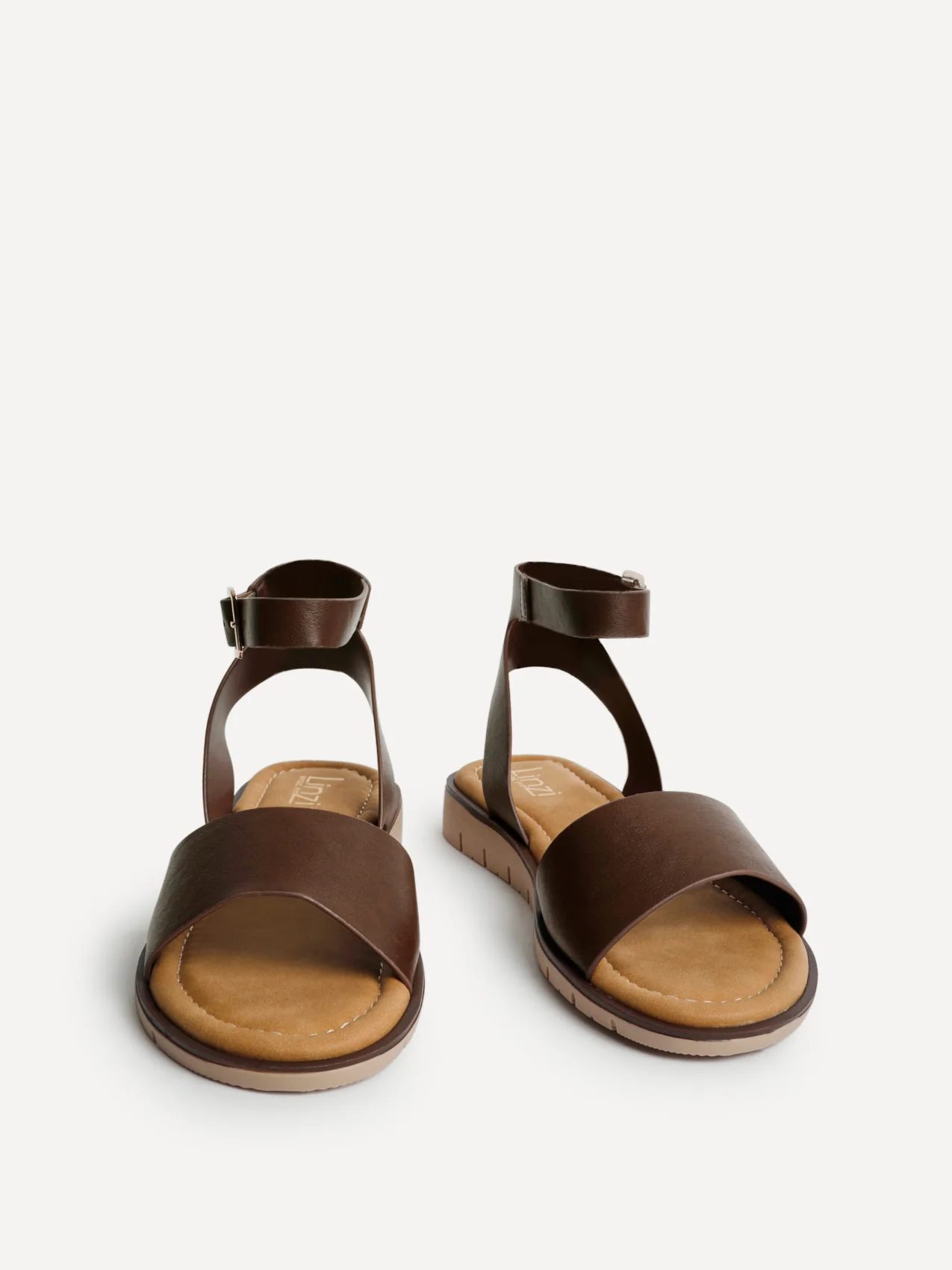 Denia Wide Fit Brown Sandals - Image 3