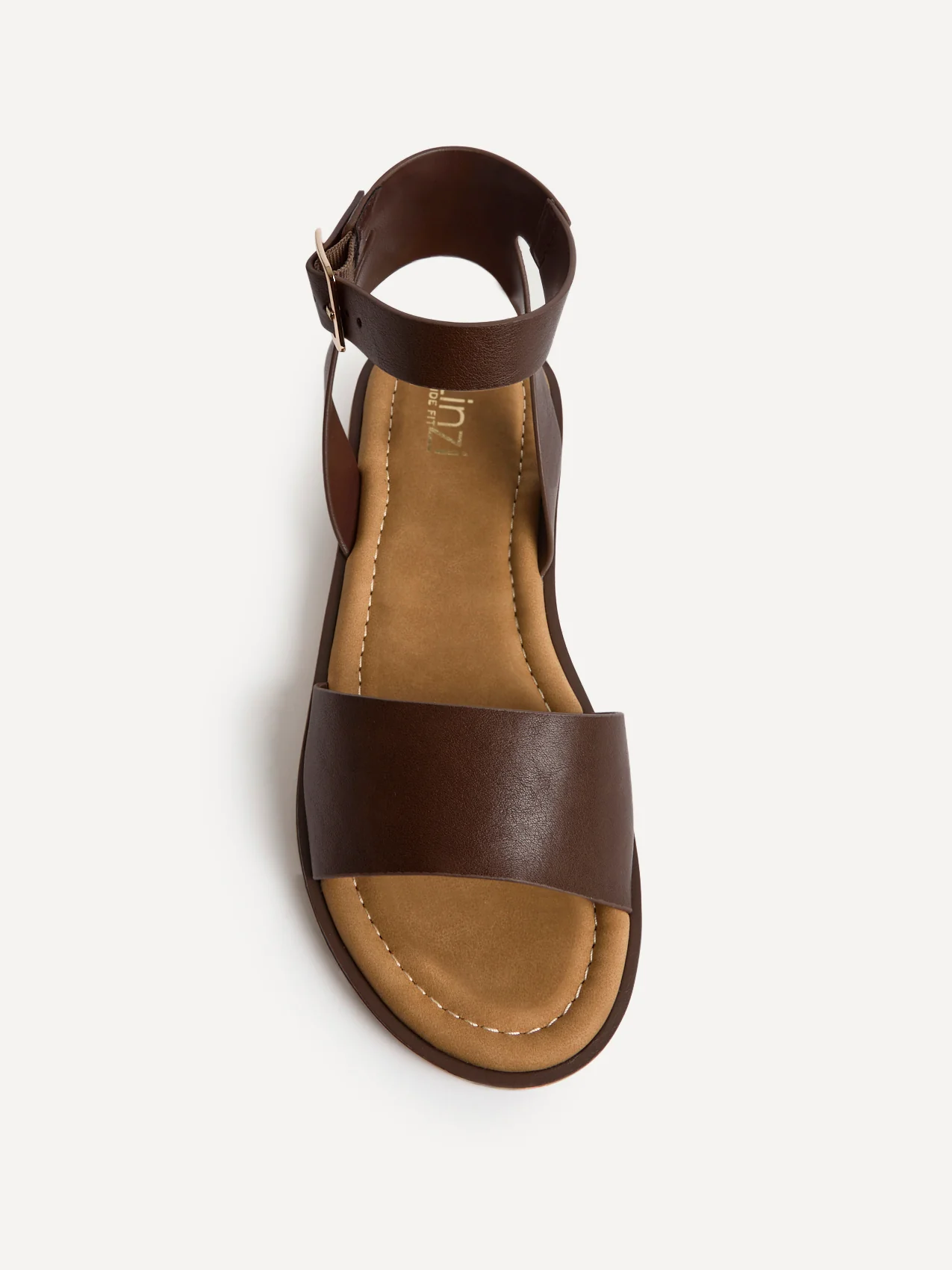 Denia Wide Fit Brown Sandals - Image 4