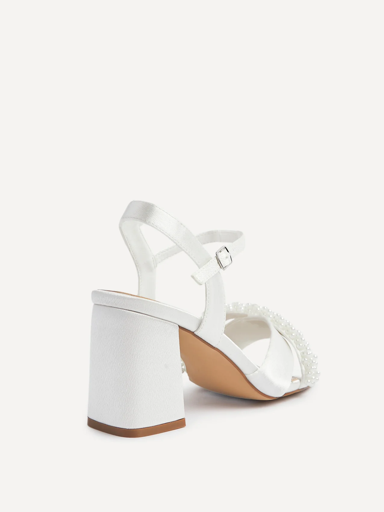 Devotion Wide Fit Satin Pearl Heels - Image 5