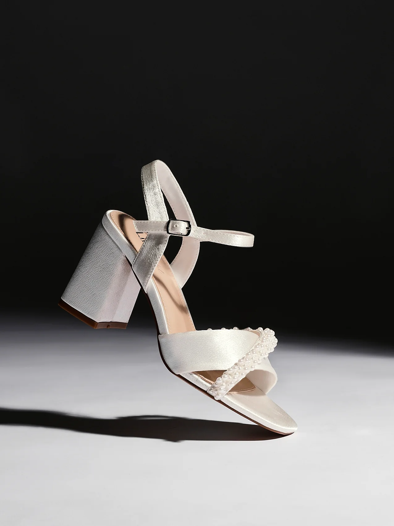 Devotion Wide Fit Satin Pearl Heels - Image 7
