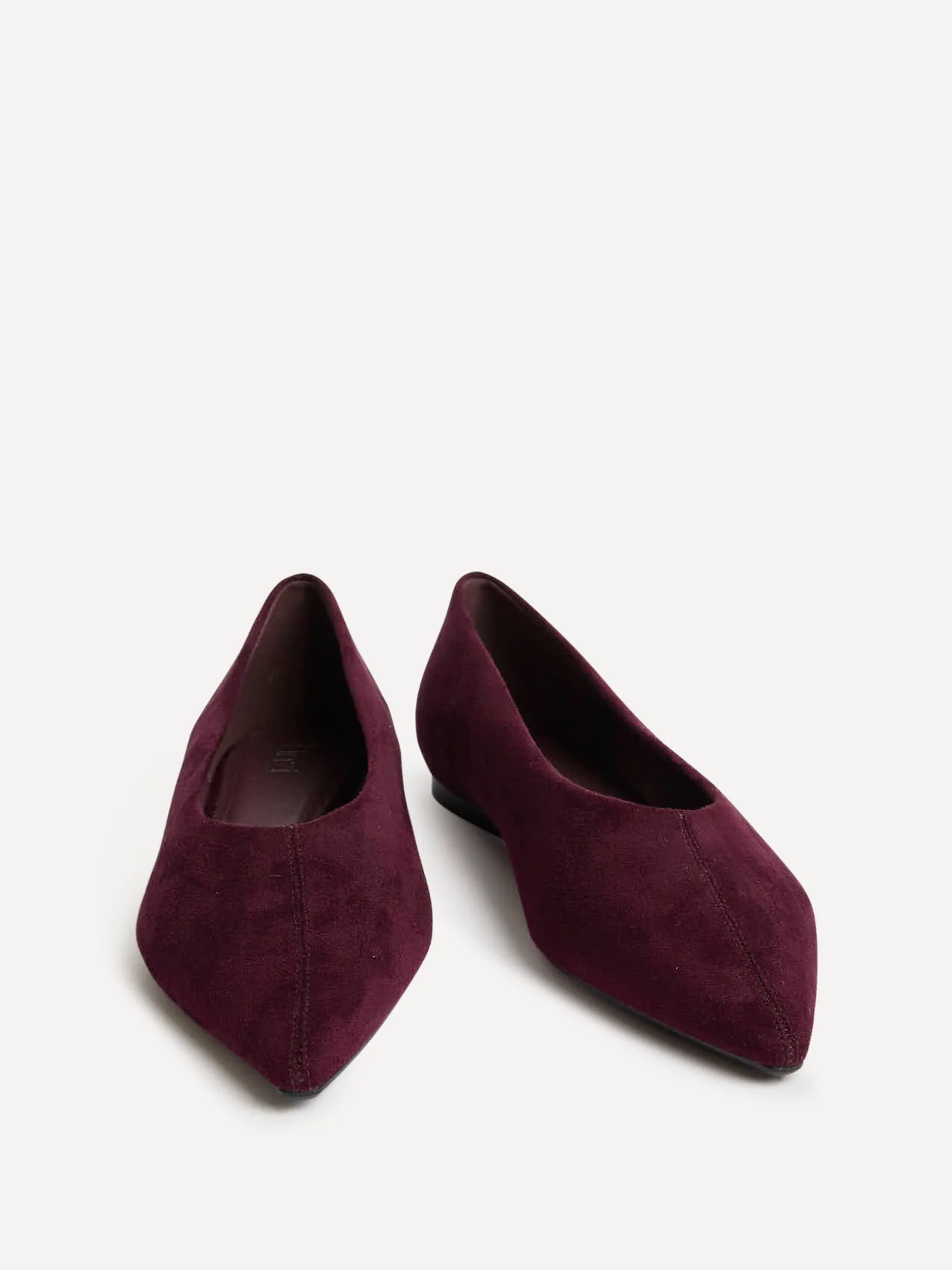 Direct Burgundy Pointed Toe Ballet Flats - Image 3