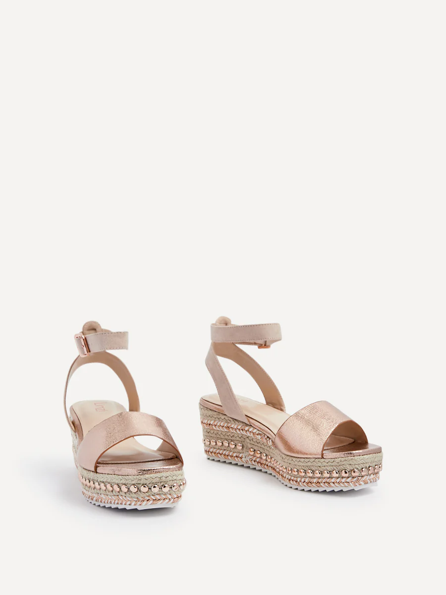 Disco Rose Gold Flatform Sandals - Image 3