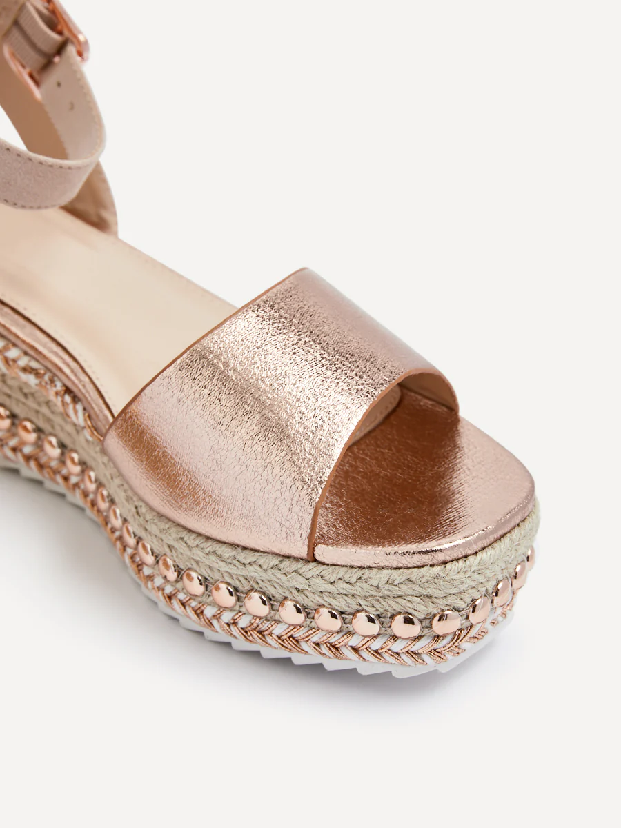 Disco Rose Gold Flatform Sandals - Image 4
