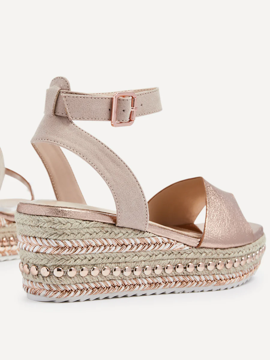 Disco Rose Gold Flatform Sandals - Image 5