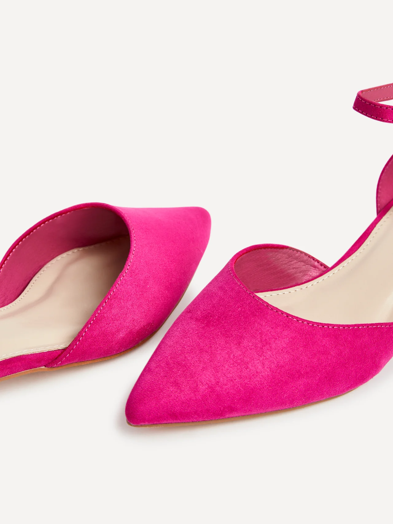 Dolly Wide Fit Fuchsia Faux Suede Low Court Heels - Image 3