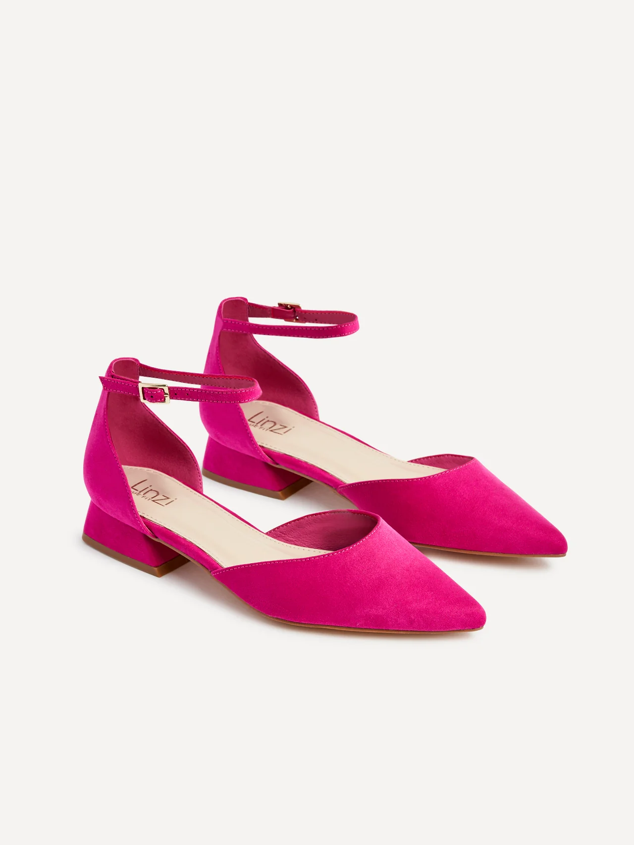 Dolly Wide Fit Fuchsia Faux Suede Low Court Heels - Image 4