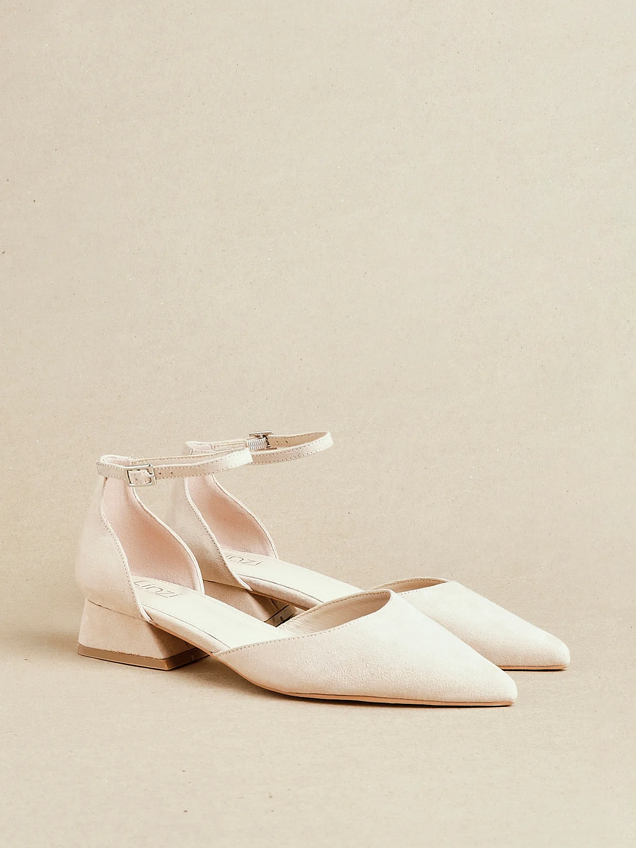Dolly Wide Fit Nude Faux Suede Low Court Heels - Image 6