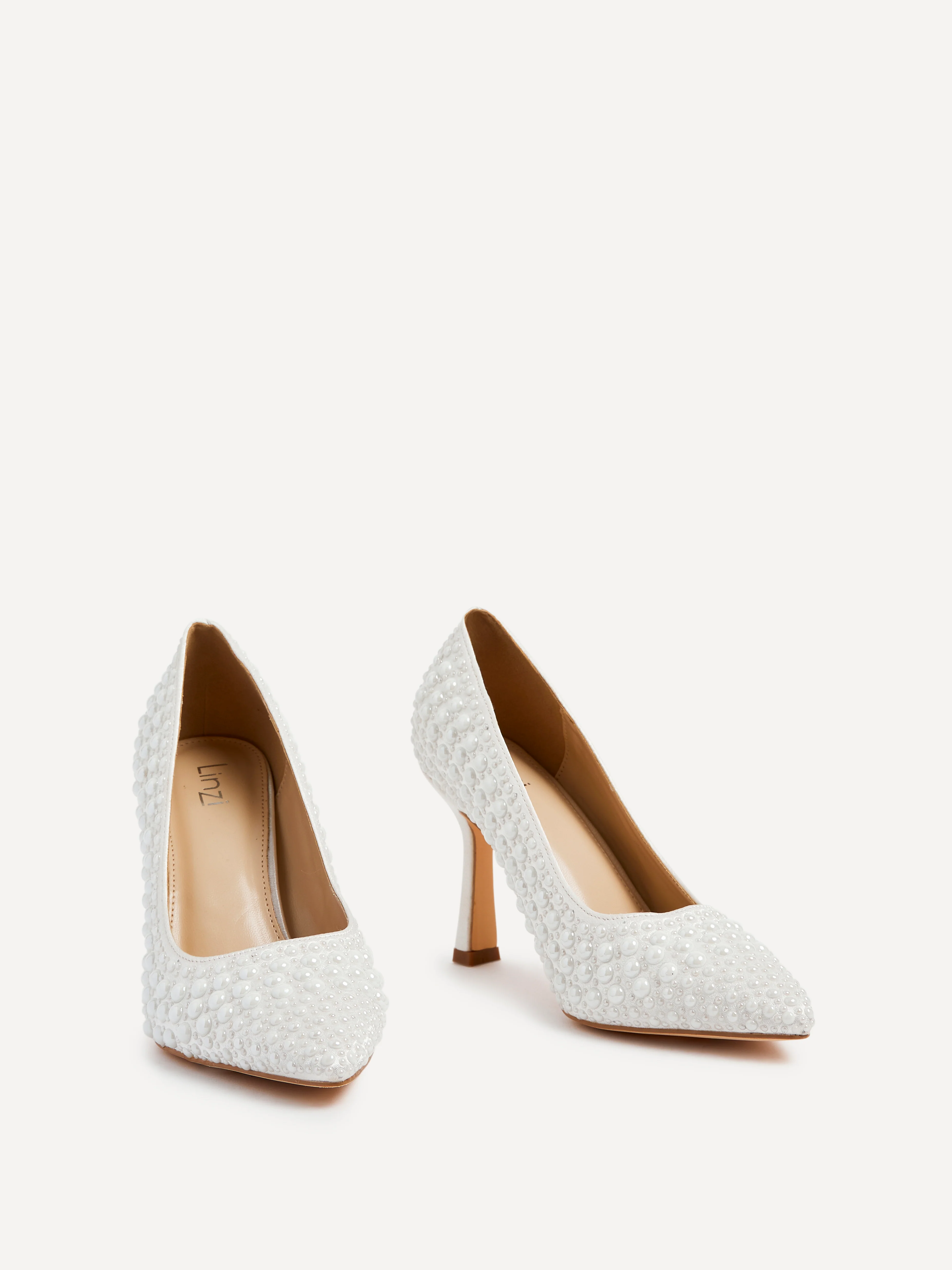 Dreaming Bridal Ivory Hot Fix Pearl Court Heels - Image 3