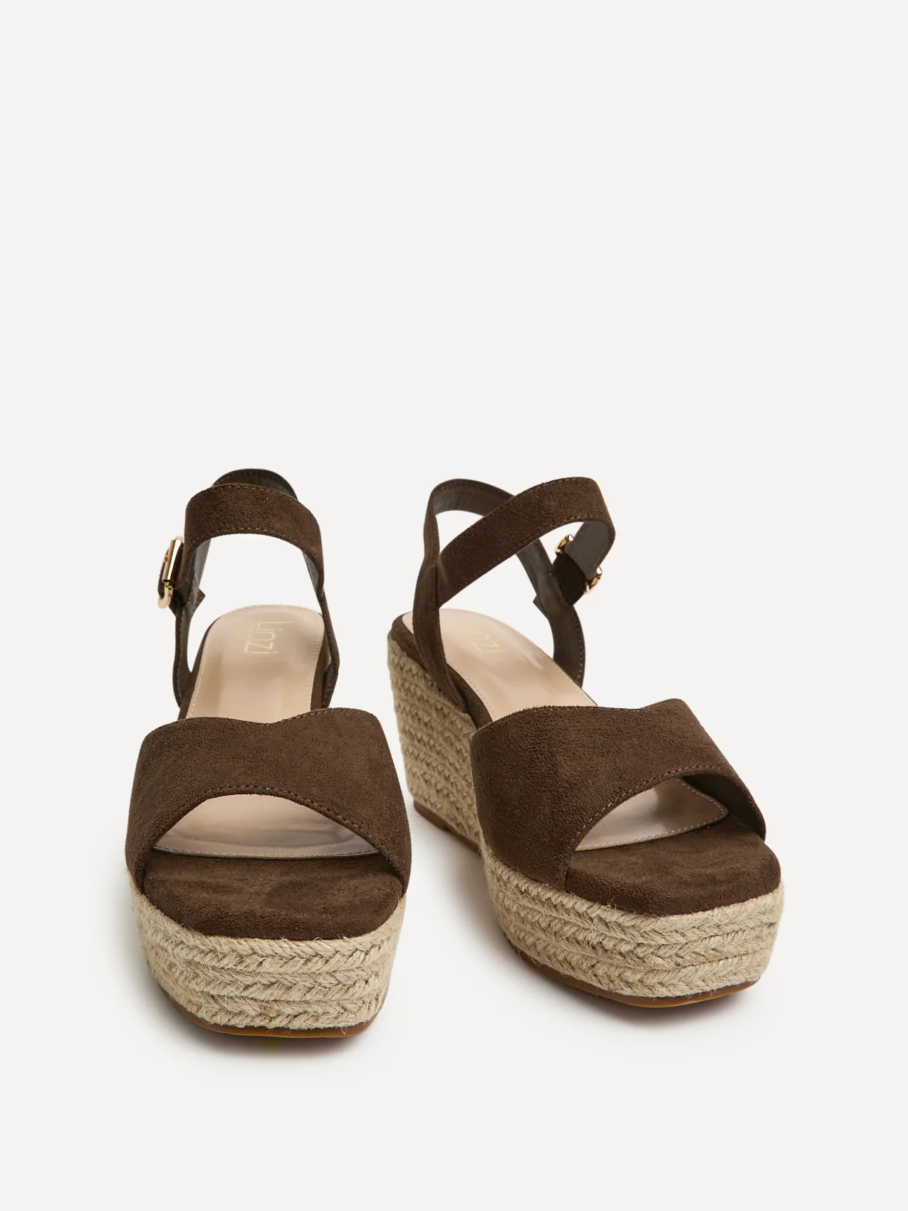 Duchess Wide Fit Brown Wedge Sandals - Image 3