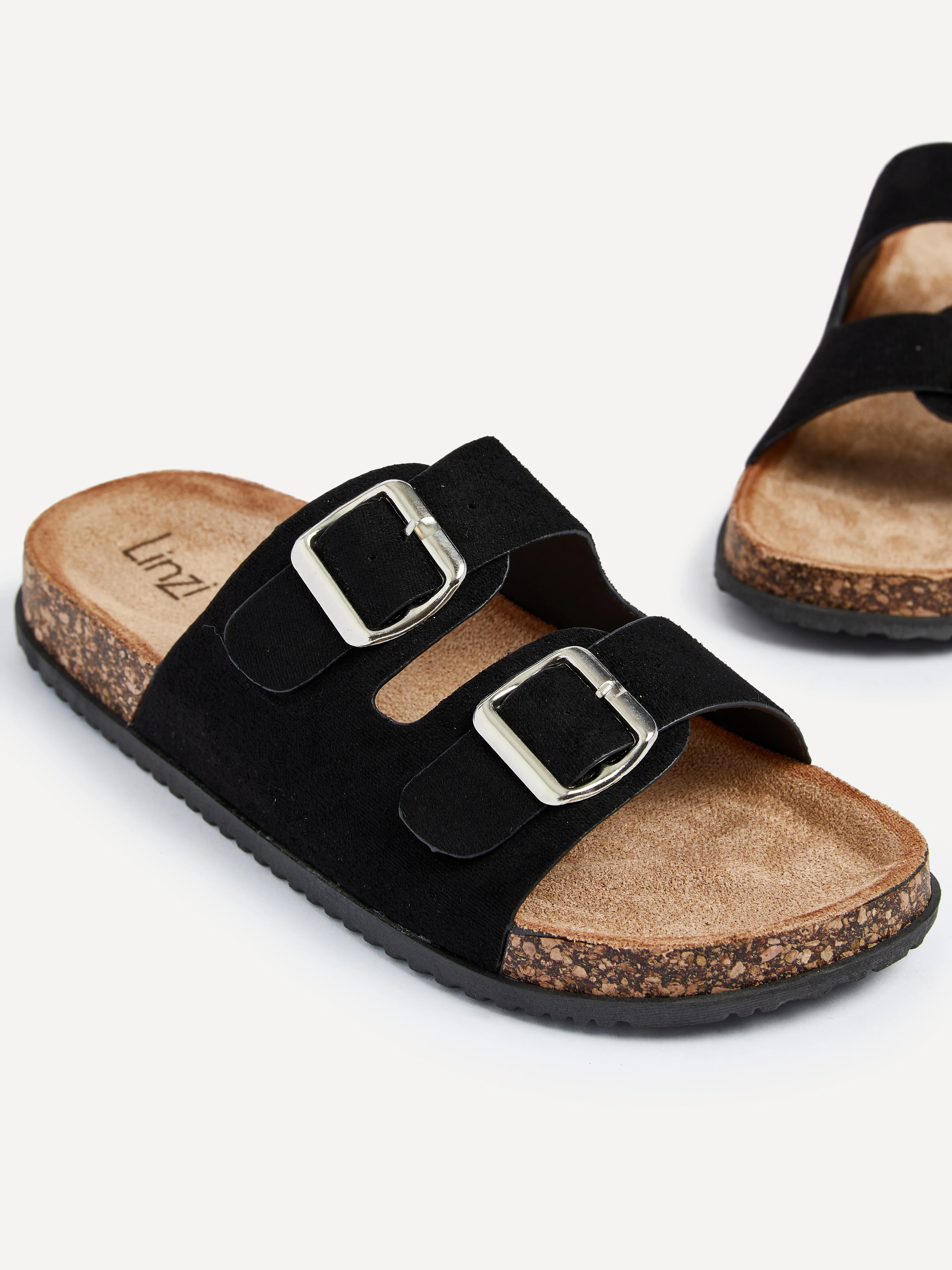 Echo Black Double Buckle Sandals - Image 4