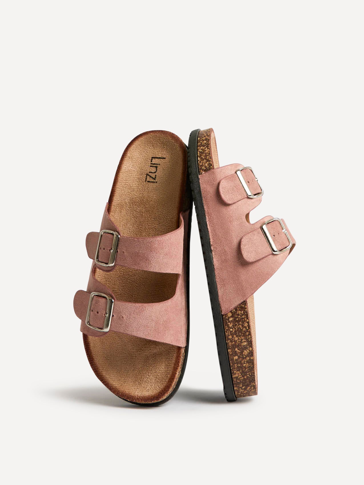 Echo Dusky Pink Double Buckle Sandals - Image 5
