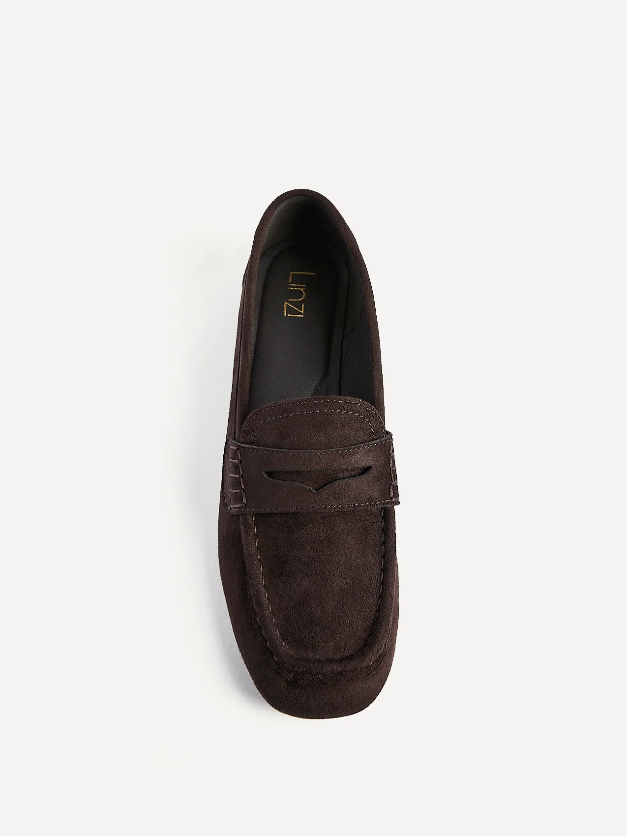 Edition Brown Faux Suede Penny Loafers - Image 4