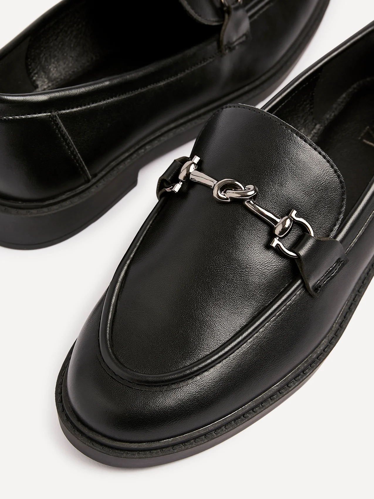 Elite Black Faux Leather Loafers - Image 4
