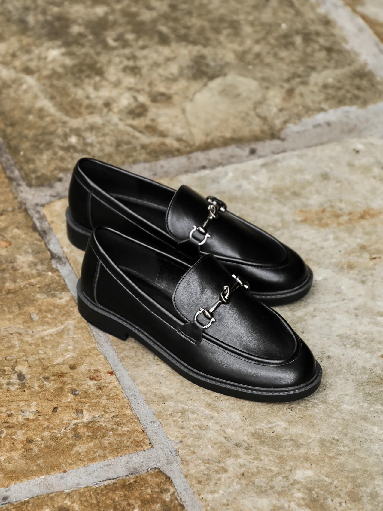 Elite Black Faux Leather Loafers - Image 6