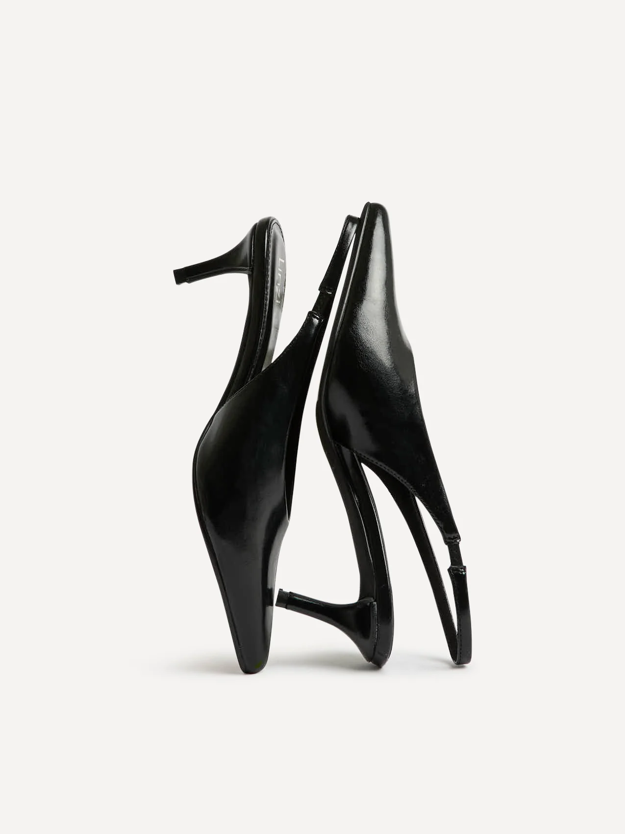 Eliza Black Faux Leather Court Heels - Image 4