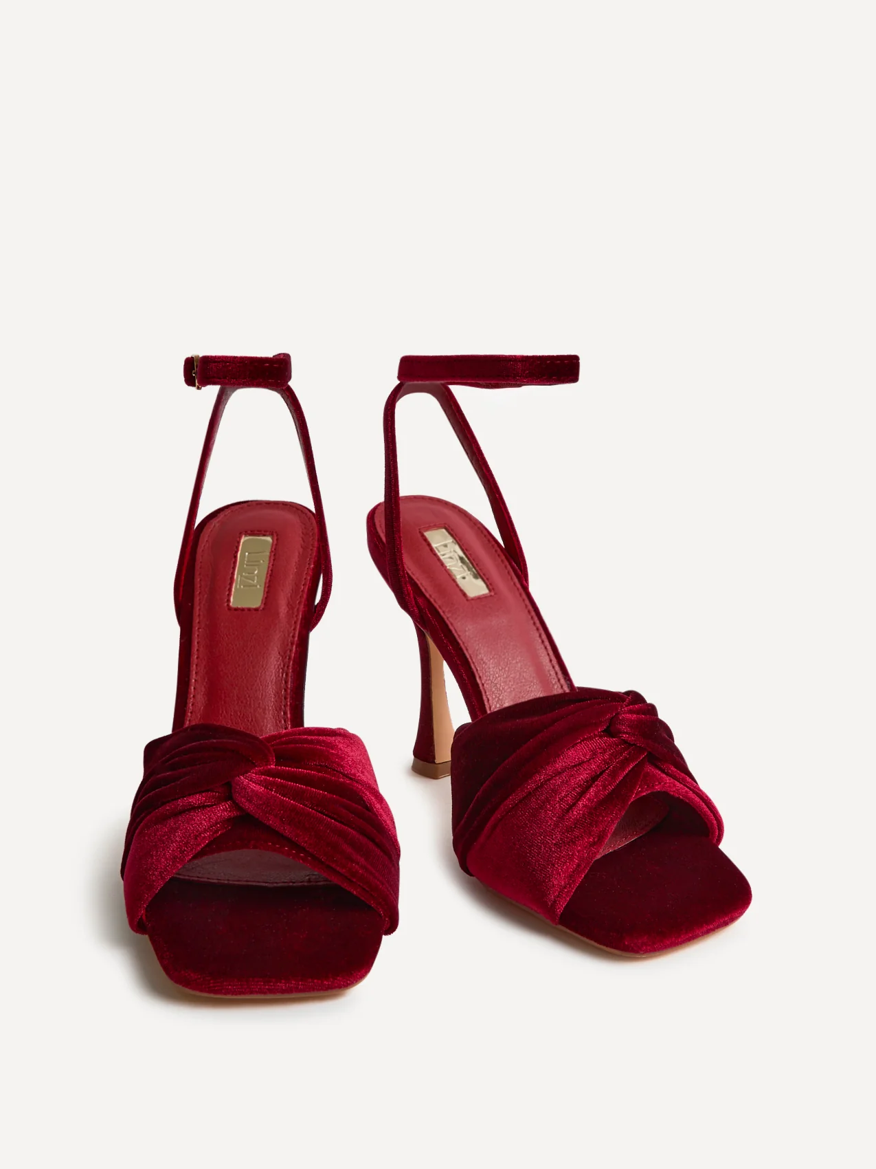 Emery Red Velvet High Heels - Image 3