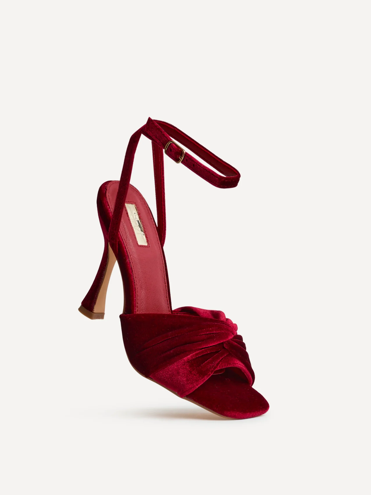 Emery Red Velvet High Heels - Image 4