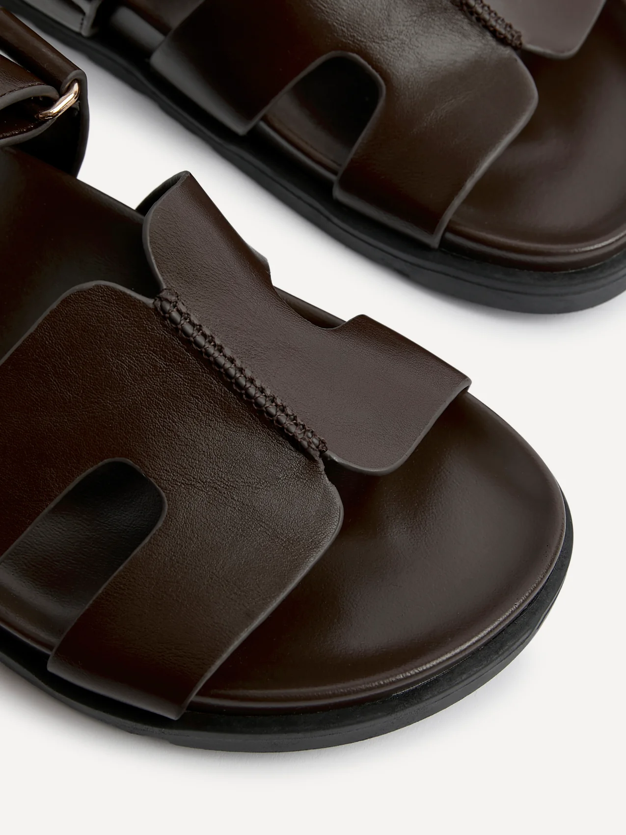 Emmy Brown Faux Leather Sandals - Image 3