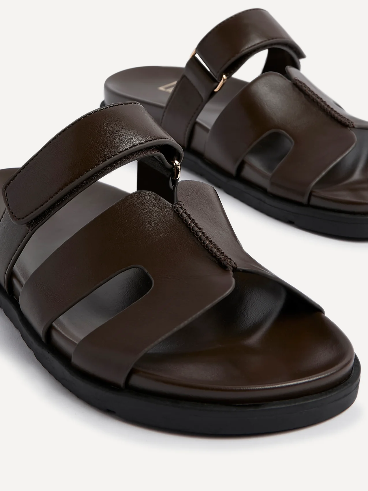 Emmy Brown Faux Leather Sandals - Image 4