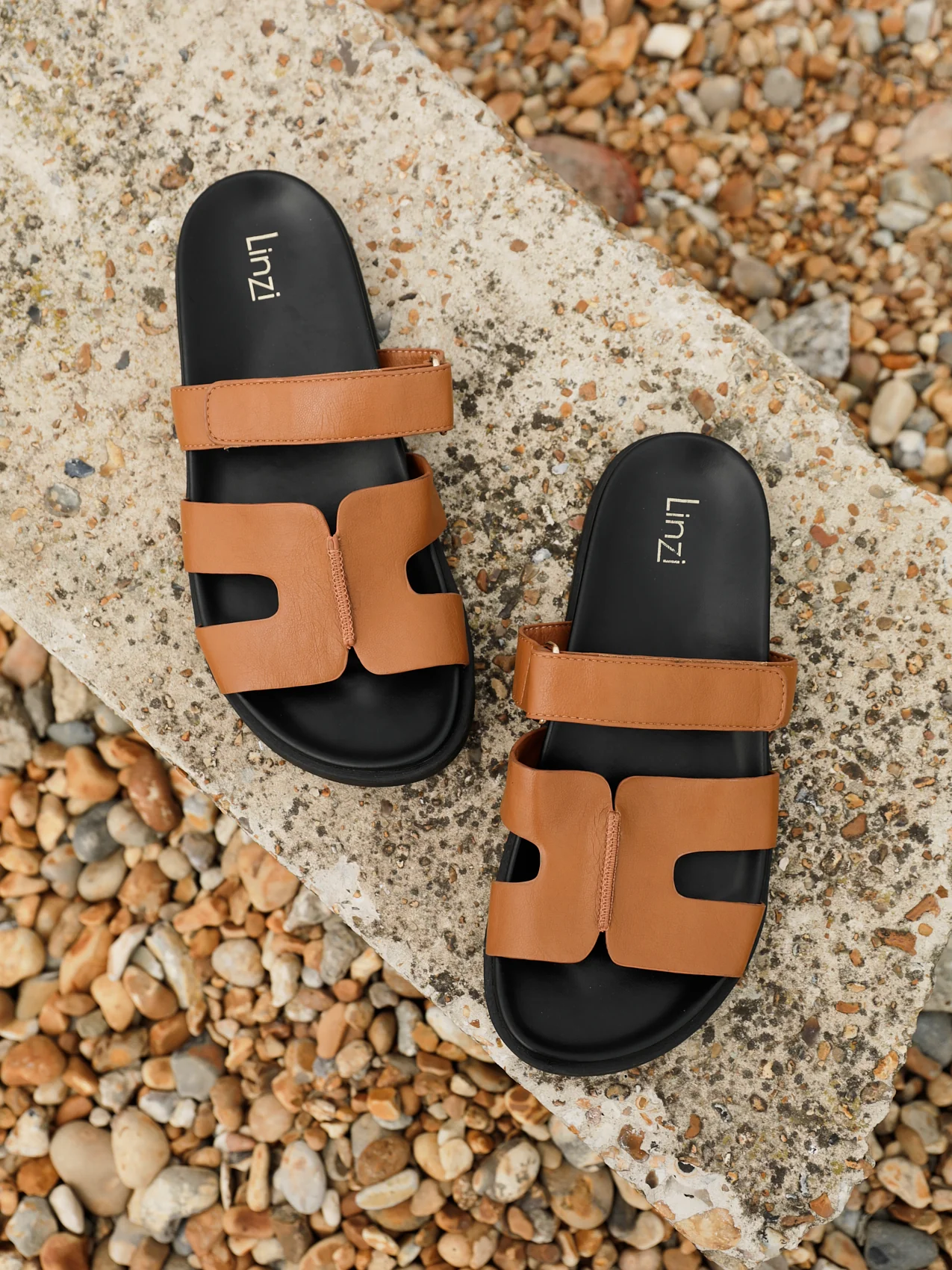 Emmy Tan Faux Leather Sandals - Image 6
