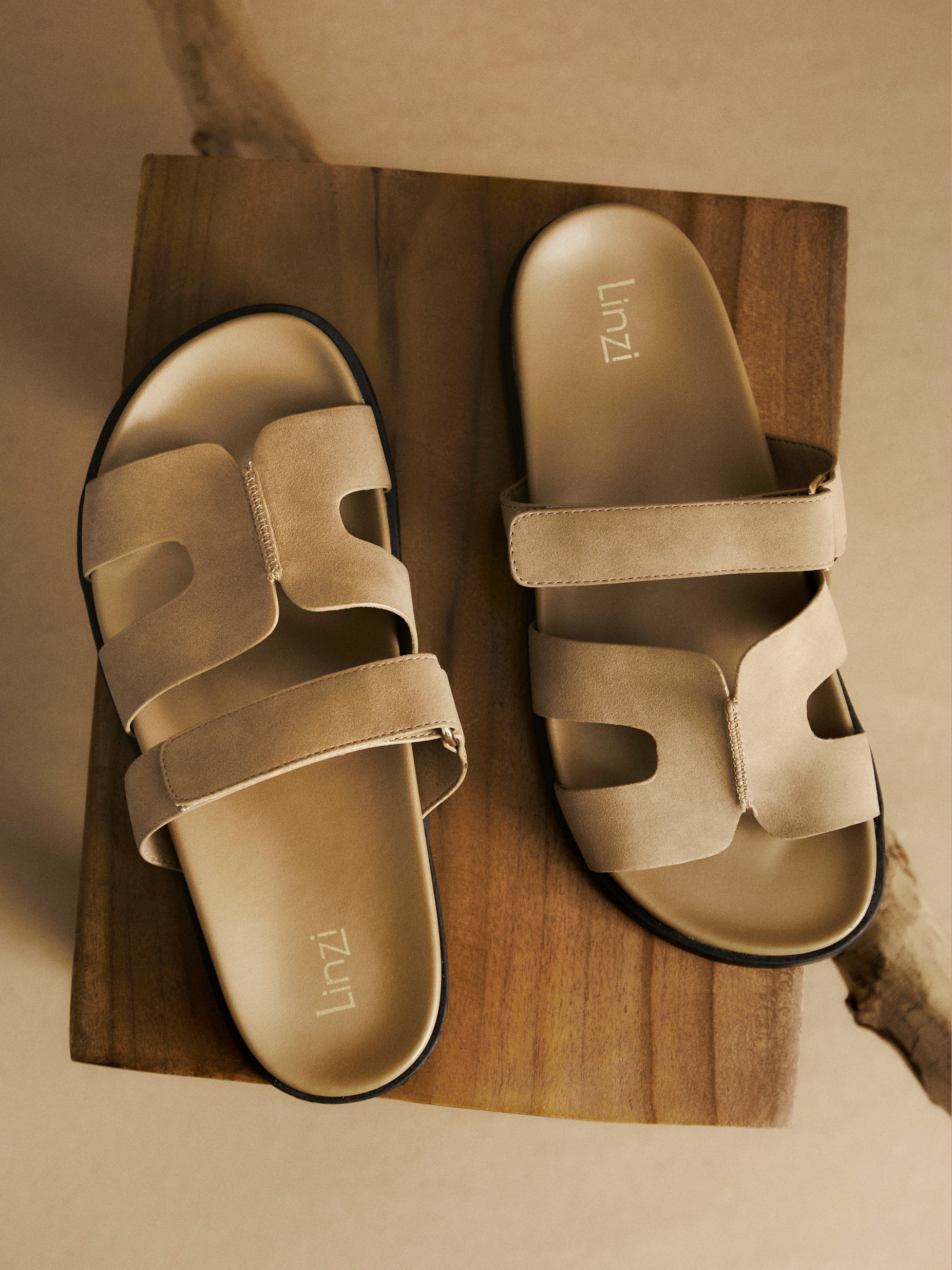 Emmy Taupe Faux Nubuck Sandals - Image 7