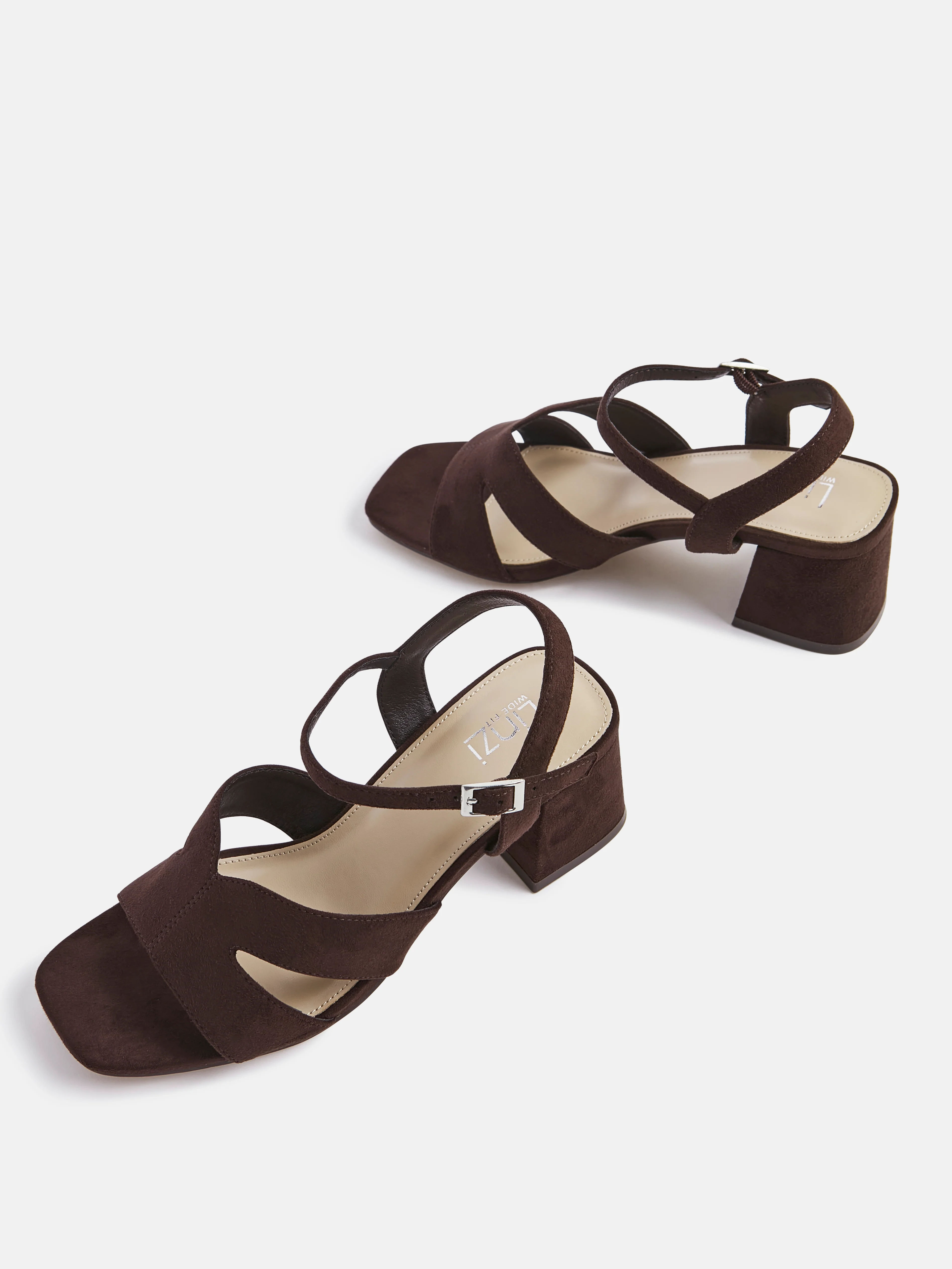 Empire Wide Fit Brown Block Heels - Image 5
