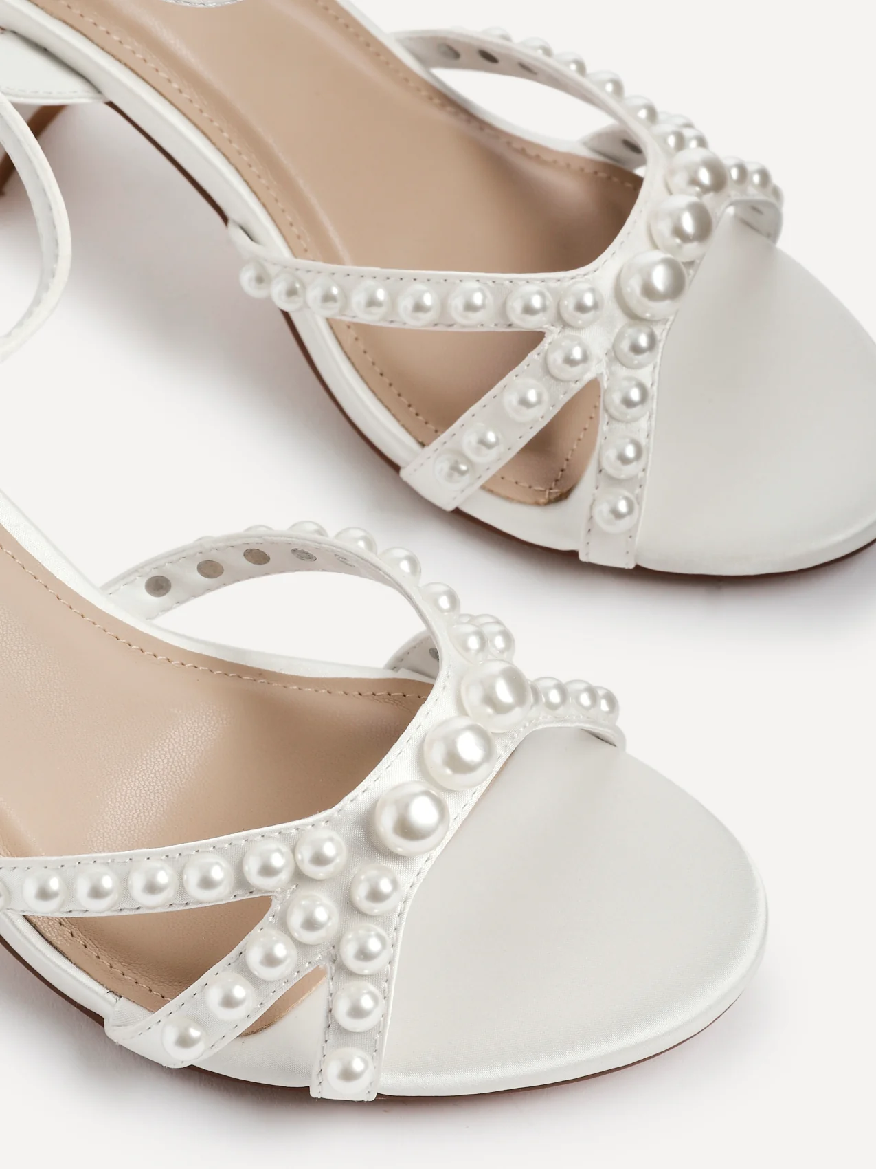 Enchanted Bridal Ivory Pearl Heeled Sandals - Image 4