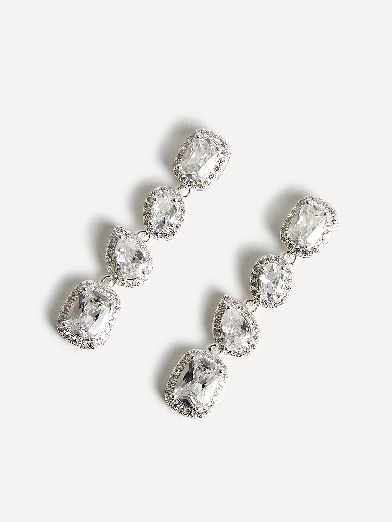 Entwined Silver Crystal Drop Earrings - Image 3