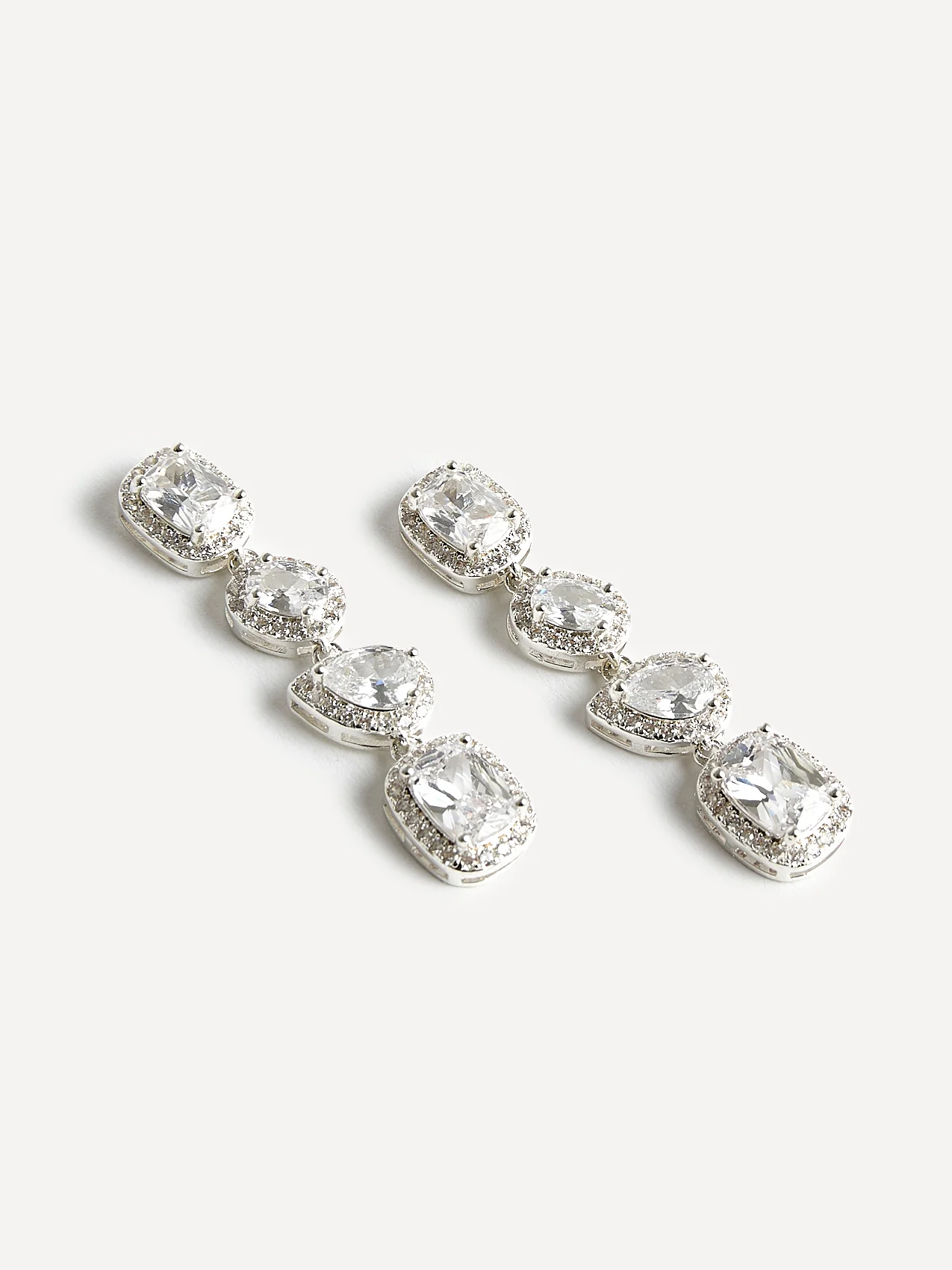 Entwined Silver Crystal Drop Earrings - Image 4