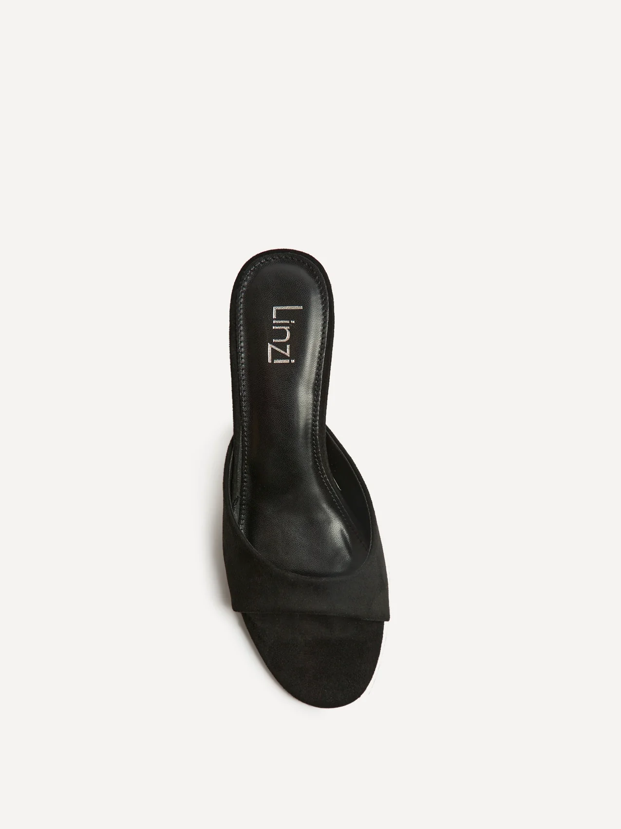 Erin Black Faux Suede Mule Heels - Image 4