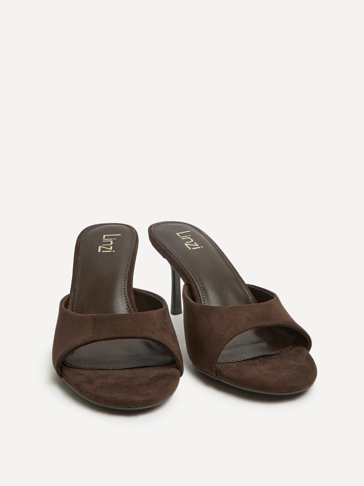 Erin Brown Faux Suede Mule Heels - Image 3