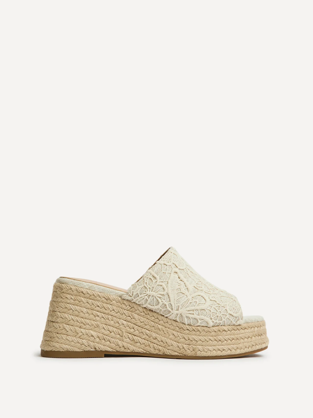Espresso Ivory Espadrille Mule Wedges - Image 2