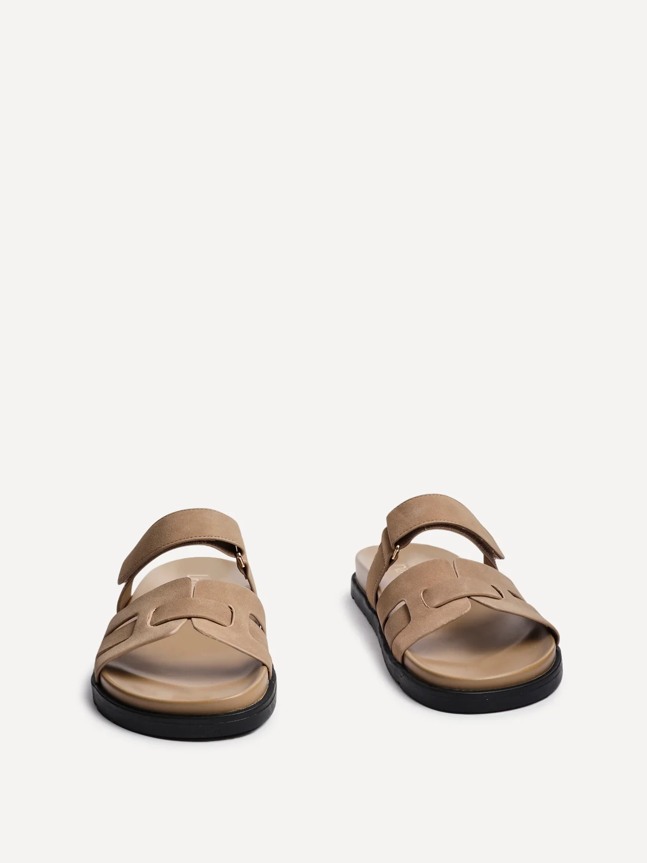 Essential Taupe Faux Suede Sandals - Image 3
