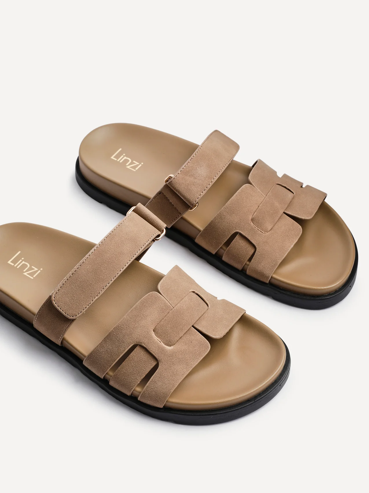 Essential Taupe Faux Suede Sandals - Image 4