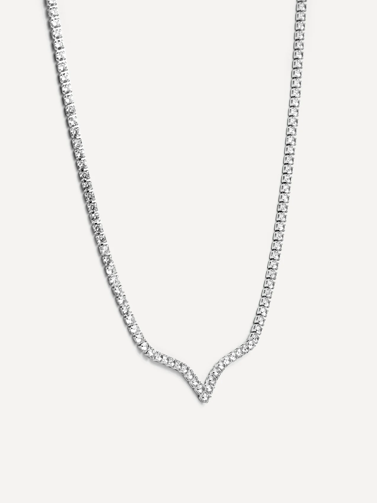 Evermore Silver Tennis Necklace - Image 4