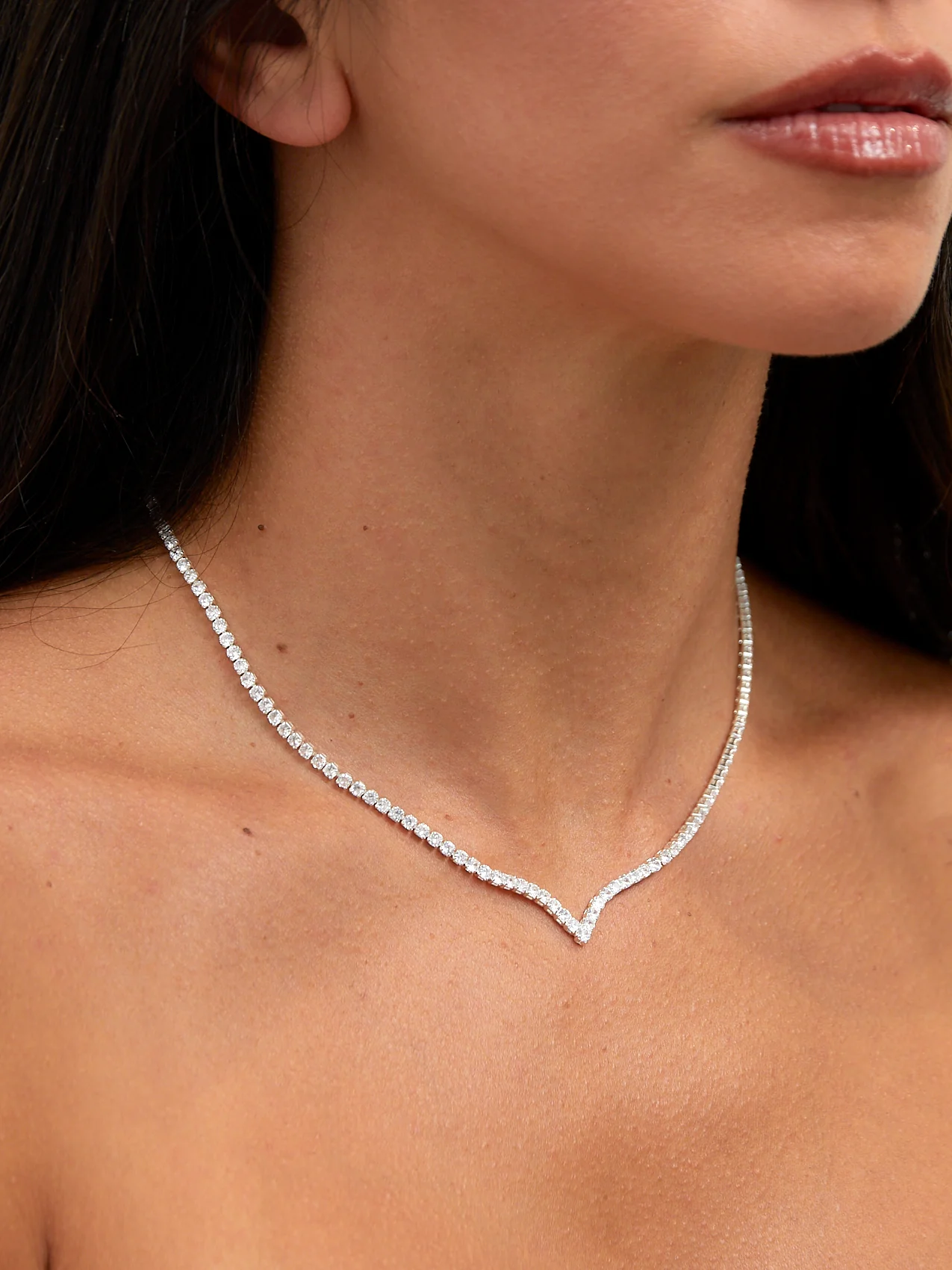 Evermore Silver Tennis Necklace - Image 5