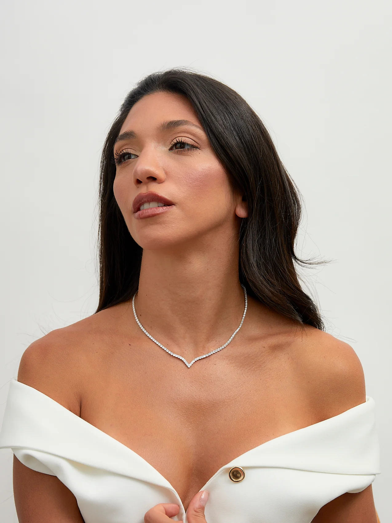Evermore Silver Tennis Necklace - Image 7