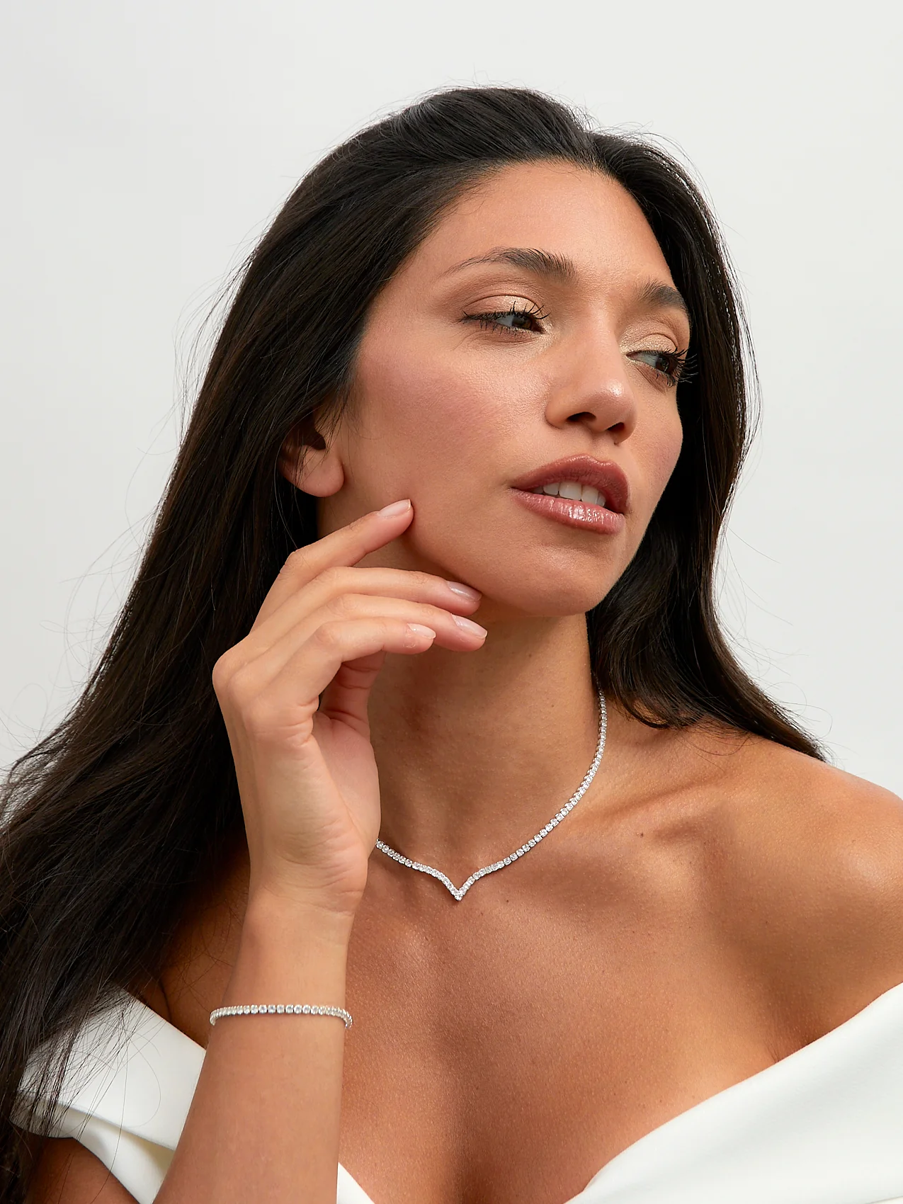 Evermore Silver Tennis Necklace - Image 8