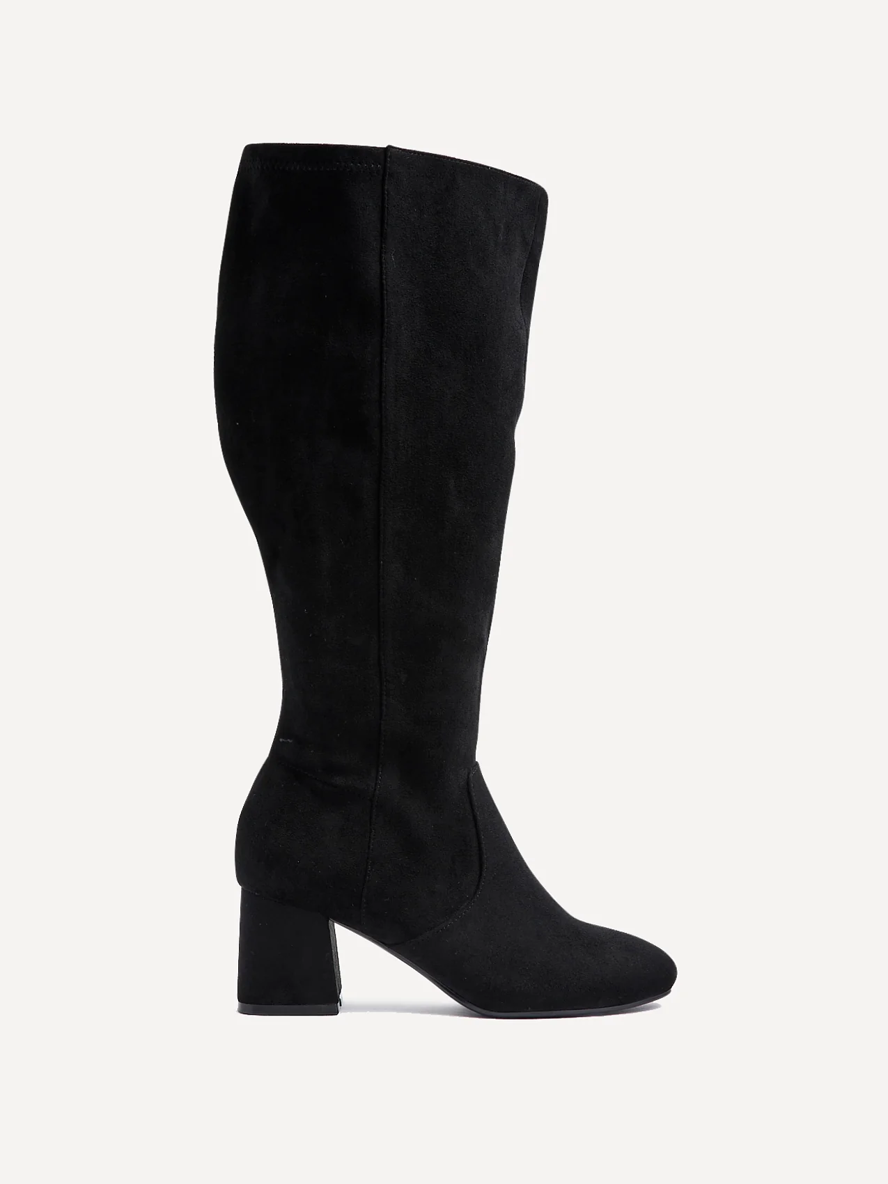 Fable Wide Fit Black Faux Suede Boots - Image 2