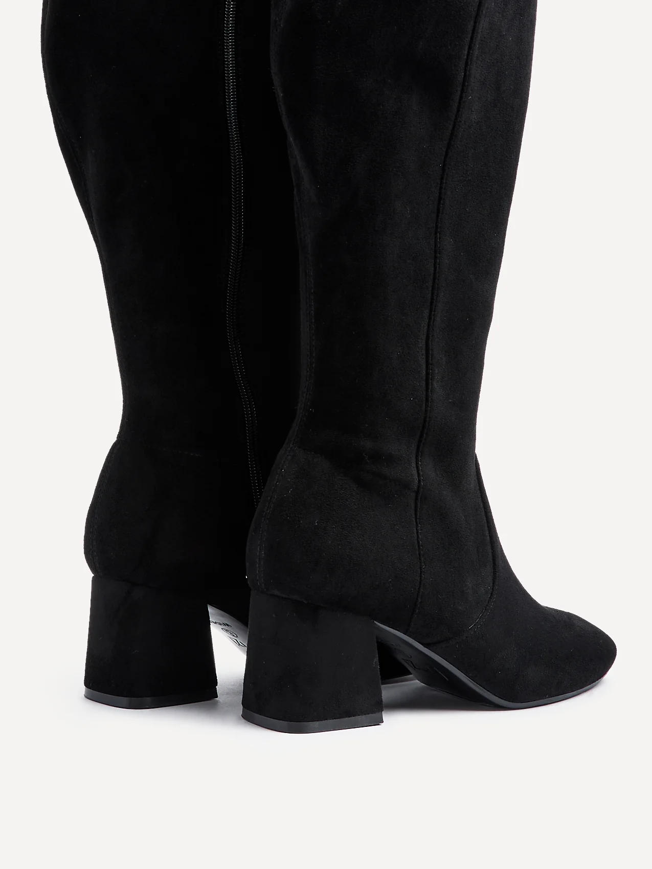 Fable Wide Fit Black Faux Suede Boots - Image 5