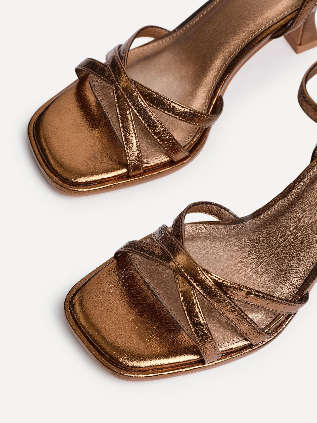Faro Bronze Strappy Heeled Sandals - Image 5