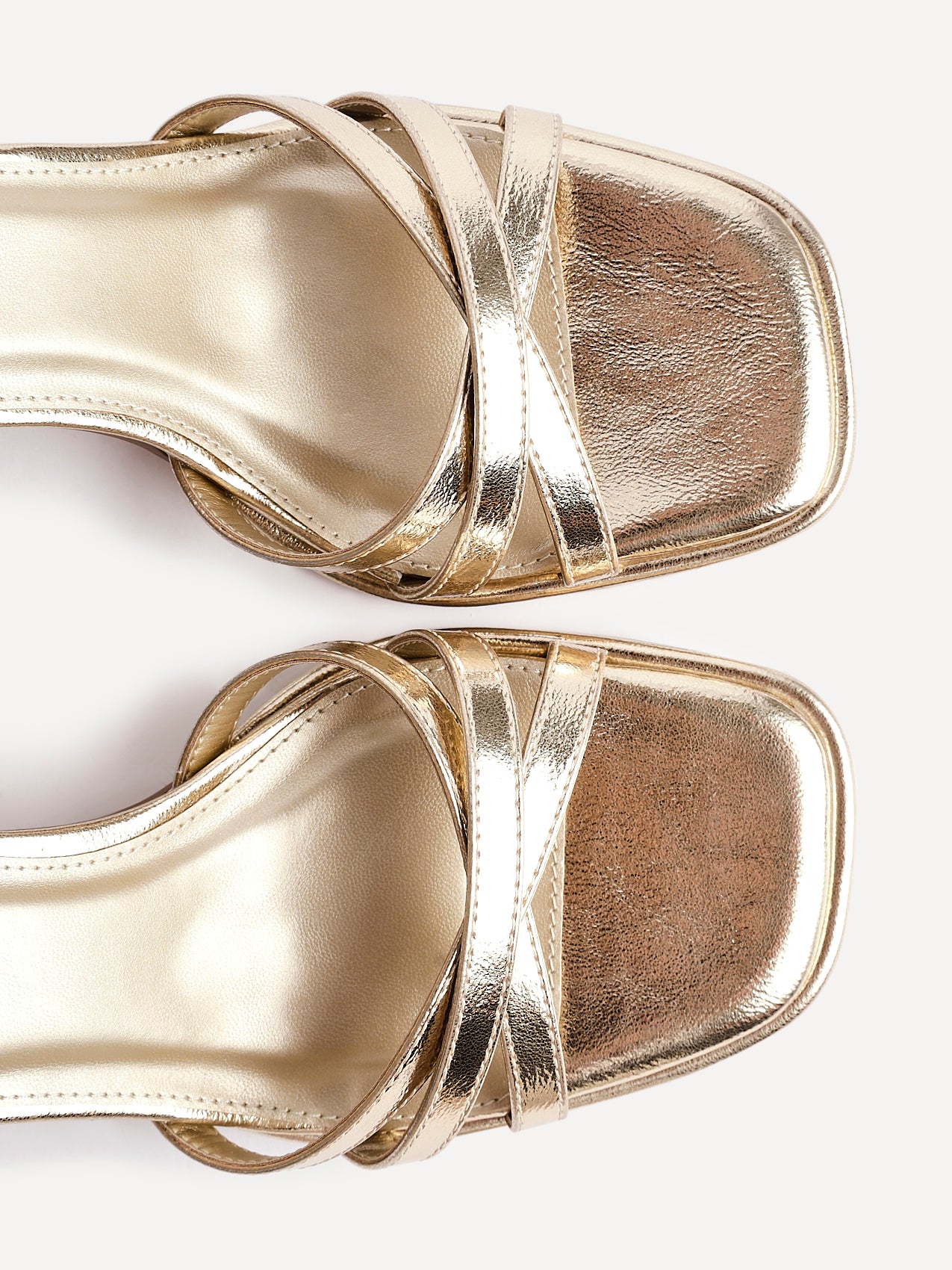 Faro Gold Strappy Heeled Sandals - Image 5
