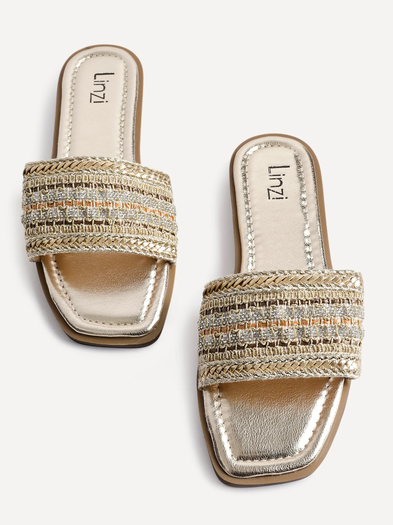 Fernanda Gold Slip On Sandals - Image 5