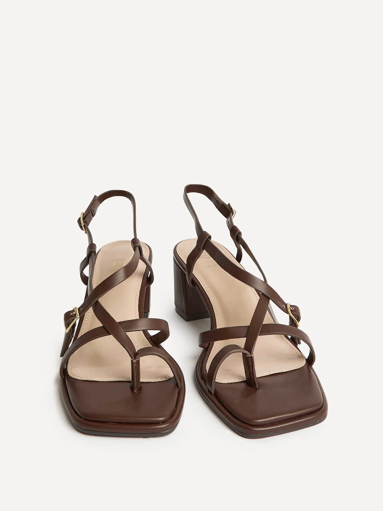 Feyre Brown Strappy Heeled Sandals - Image 3