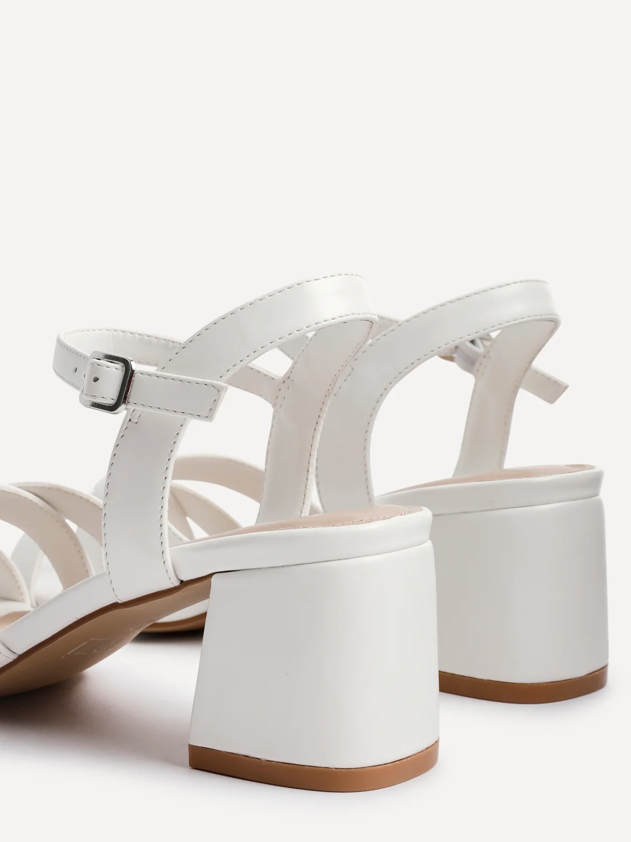 Flair White Crossover Heeled Sandals - Image 5