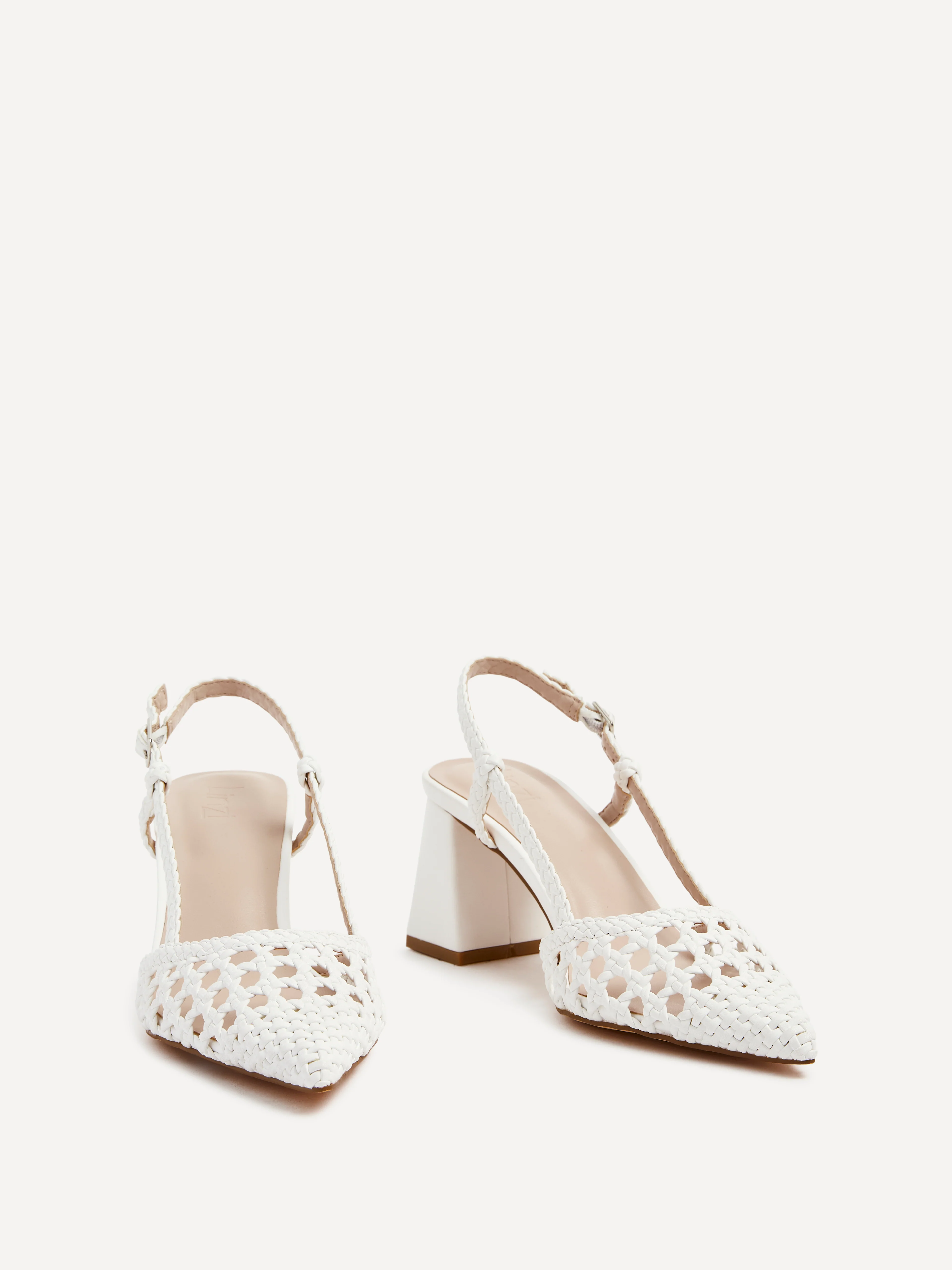 Florence White Woven Court Heels - Image 3