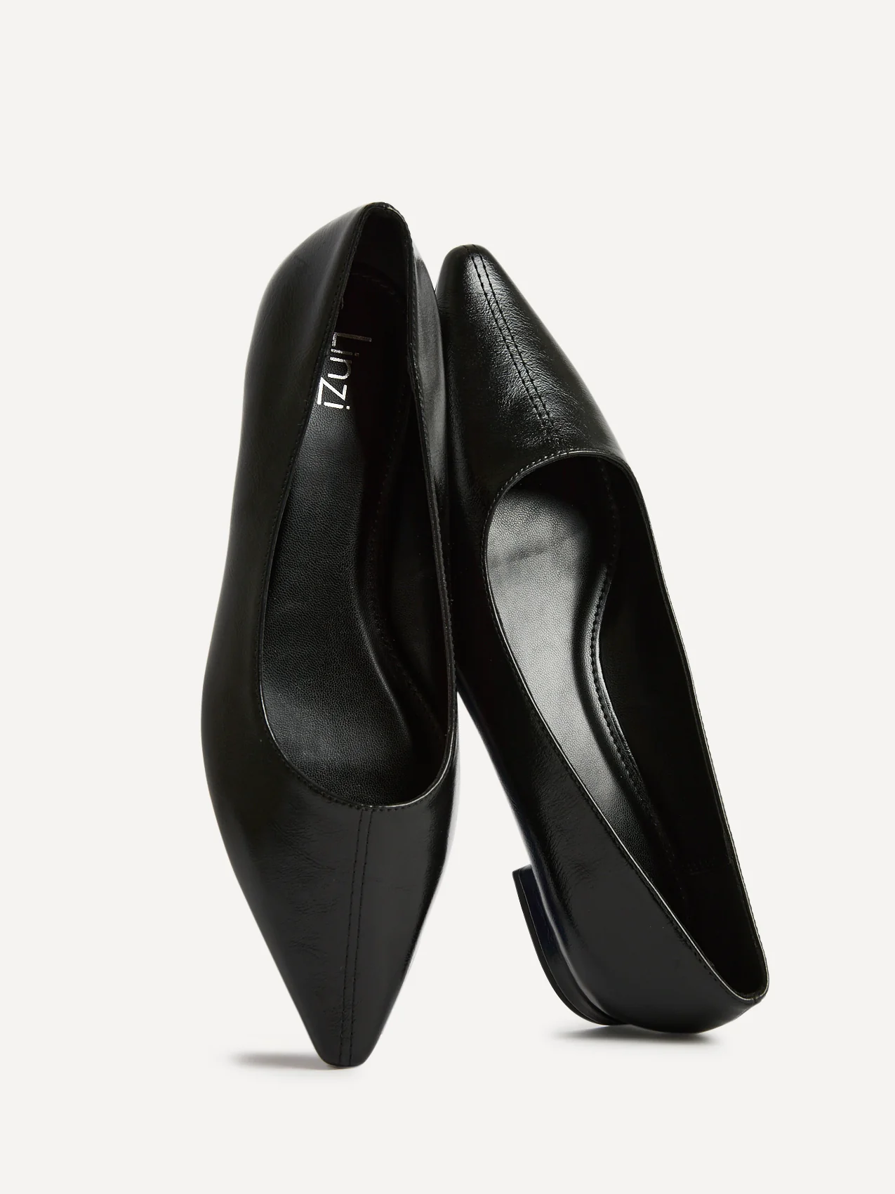 Focus Black Faux Leather Pointed Toe Ballet Flats - Image 5