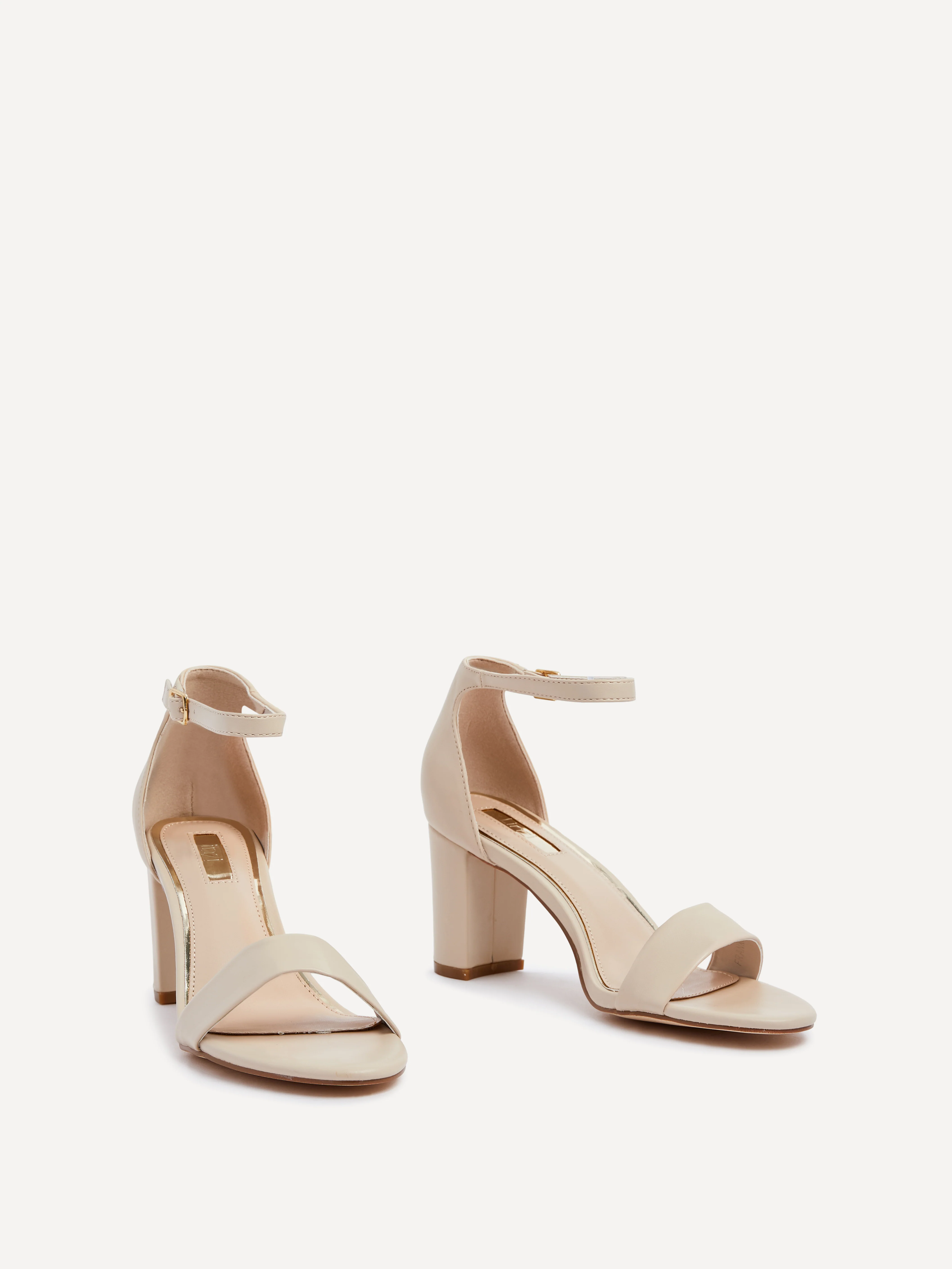 Frankie Nude Faux Leather Heeled Sandals - Image 3